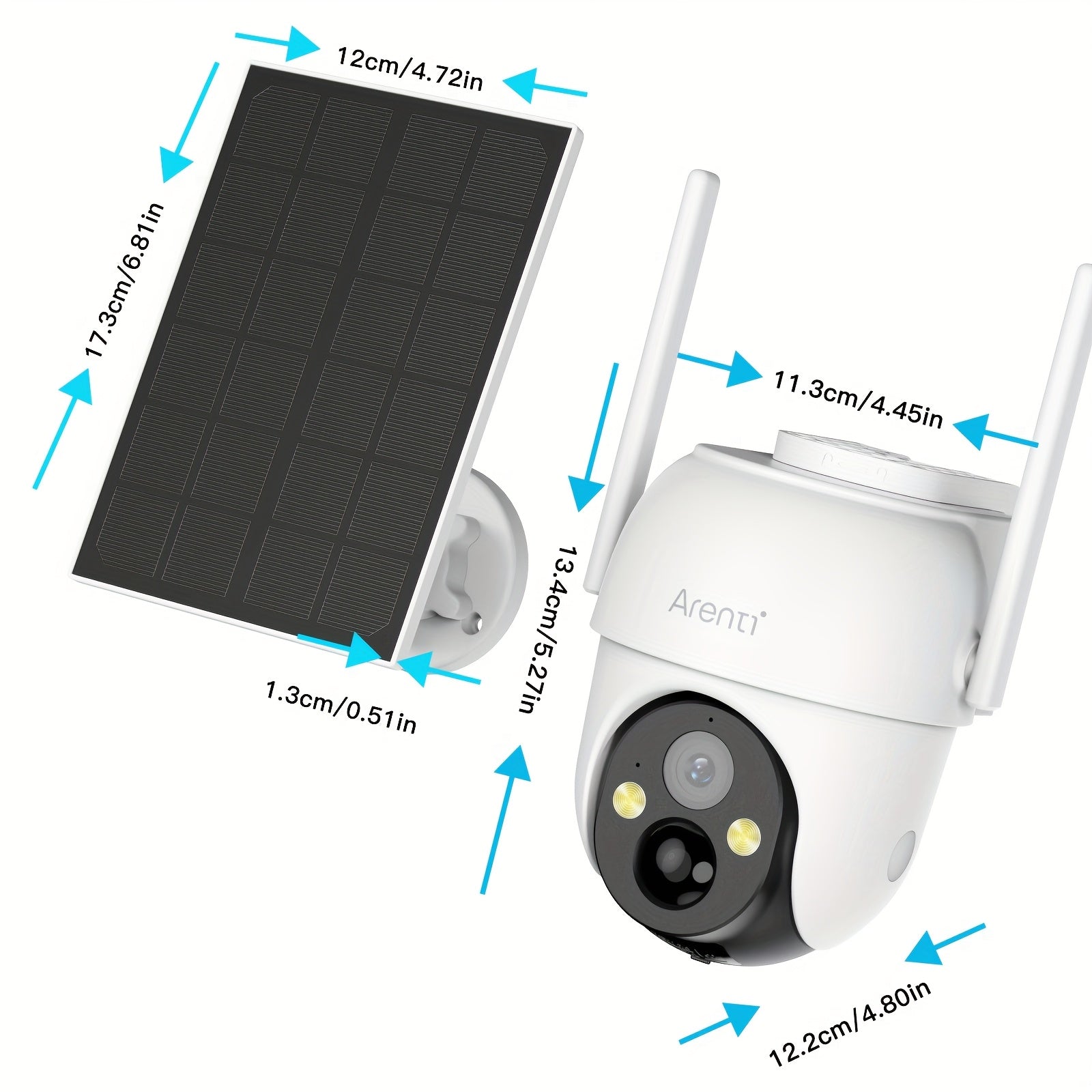 Cámara de seguridad | Laxihub Cámara de Seguridad Inalámbrica con Panel Solar, Cámara Exterior FHD con Visión Nocturna a Color, 3MP 1296P de Alta