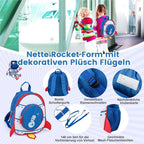 Juego de Equipaje Infantil de 2 Piezas + Mochila, Maleta con Ruedas de 12"+18" y Carcasa Impermeable, Equipaje para Niños y Niñas con Tema de Astronauta (Tema Astronauta)