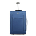 Maleta de cabina ligera tipo trolley, equipaje de mano, maleta blanda, maleta pequeña para equipaje de mano de avión para Lufthansa, Eurowings, Ryanair, maleta con ruedas tipo trolley de tela, 53 x 36 x 18 cm, azul, regalo de vuelta al cole y de vacacione