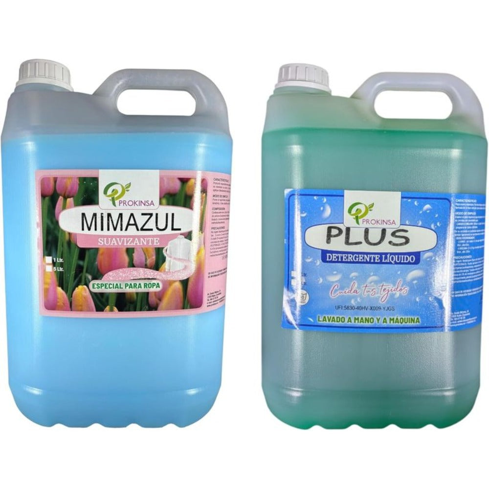 Pack Suavizante Concentrado Colonia 5L + Detergente Concentrado 5L + | Limpieza Profunda | Fragancia Duradera | Protege Color de la Ropa | Suavidad y Frescor Duradero
