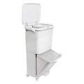 Papelera de reciclaje de clasificación selectiva con pedal. ruedas y asa de doble 38/42L