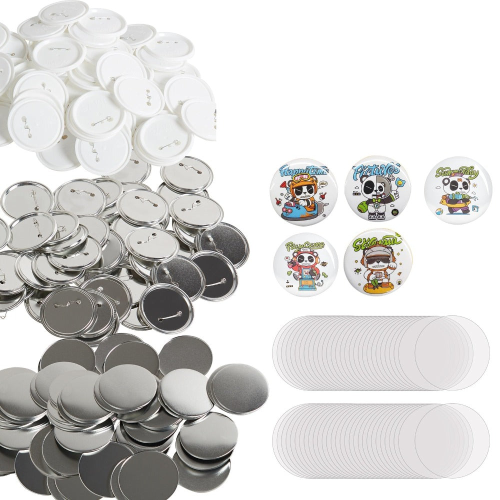 VEVOR 3" 75mm Suministros de partes de insignias de botón para máquina de fabricación de botones 200 juegos (máquina no incluida)