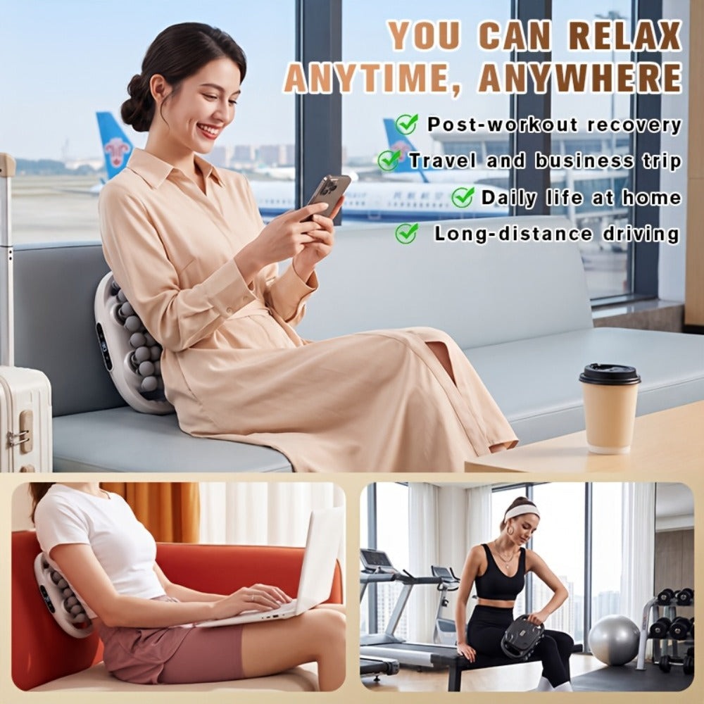 Masajeador multifuncional de 12/42 cabezales, masajeador eléctrico corporal, compresa caliente, relaja músculos, apto para cuello, hombros, espalda y piernas, 9 modos de ajuste, pistola masajeadora, apto para fitness en casa, deportes al aire libre, relaj