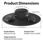 Sombrero de pesca para hombre de ala ancha con ventilador solar, incluye 2 ventiladores, recargable, ala grande, fresco y transpirable, apto para diversas ocasiones: correr, acampar, pescar, viajar