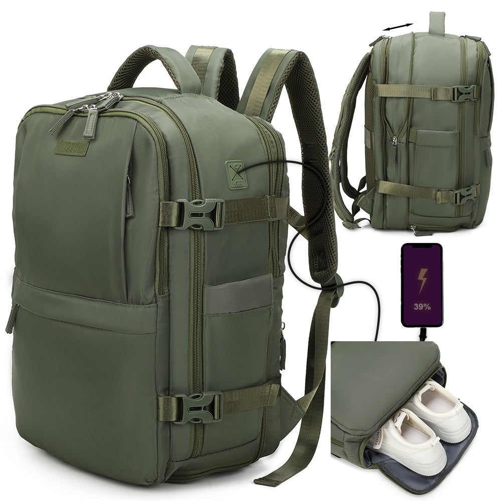 Mochila de cabina expandible 40x25x20-25cm | compartimiento para zapatillas | Mochila casual compatible con portátil 14 pulgadas
