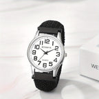 JewelryWe Reloj Elástico Trenzado para Mujer Hombre Simple Analógico de Cuarzo Pulsera Elástica Tejida Reloj Casual con Esfera de Números Grandes
