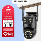 Cámara de seguridad multifuncional inalámbrica para exteriores con wifi, monitoreo de seguridad 2K de alta definición, lente dual, rotación automática, panorámica, inclinación, visión nocturna, detección de movimiento, llamada bidireccional, cámara de seg