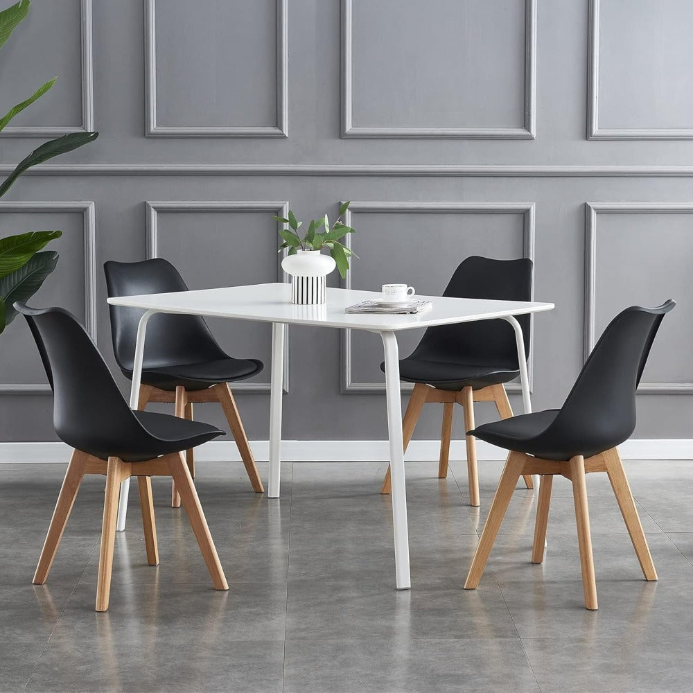 Sillas de comedor MCC Direct en juego de 4 piezas, sillas de cocina, sillas de oficina, silla de concha de diseño, "Eva" disponible en 7 colores de moda