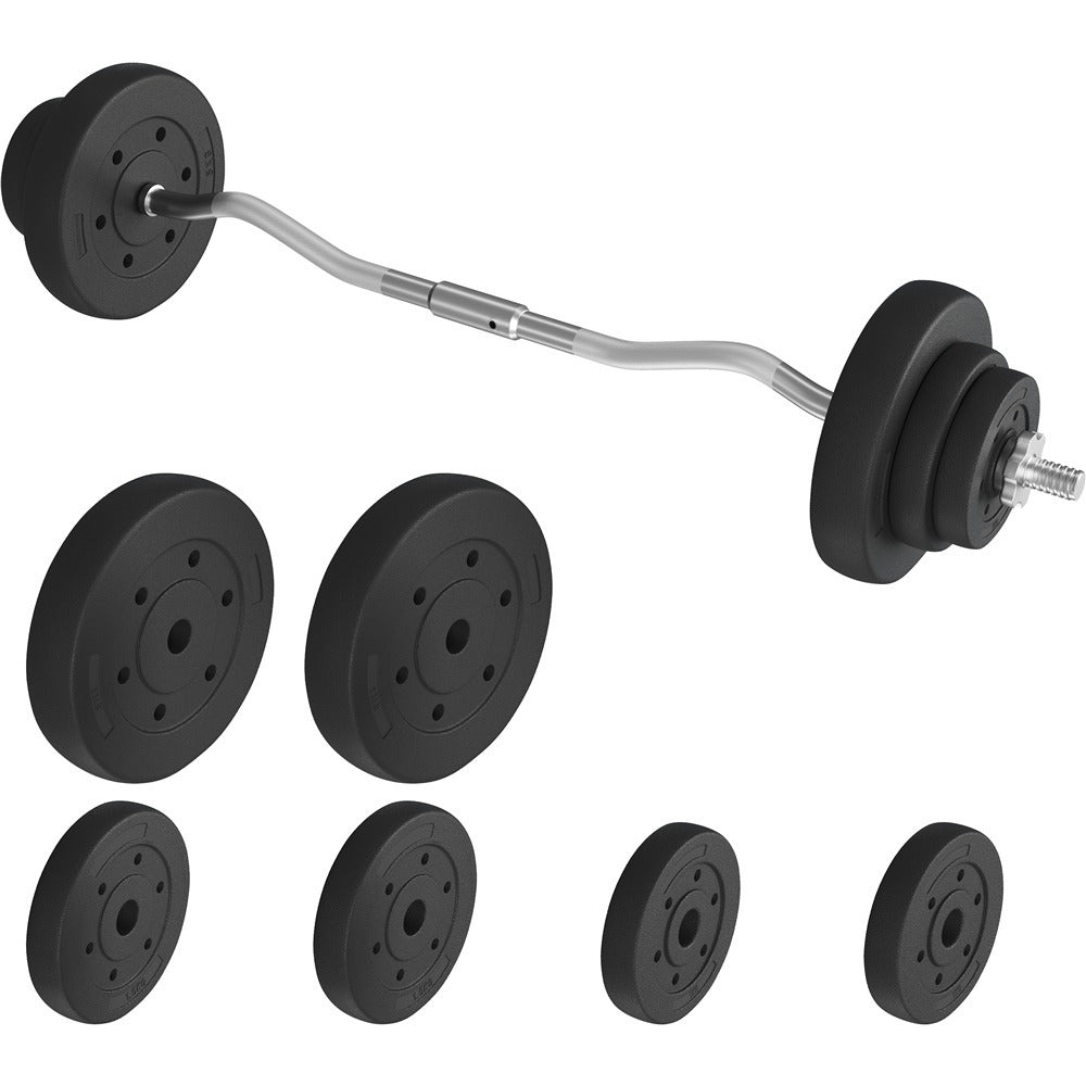 Juego de pesas Sz-Barbell Set Curlset 20/25/30 Kg, juego de barra larga con 6 discos, Sz-Bar para entrenamiento de fuerza, barra de curl con pesas