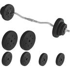 Juego de pesas Sz-Barbell Set Curlset 20/25/30 Kg, juego de barra larga con 6 discos, Sz-Bar para entrenamiento de fuerza, barra de curl con pesas