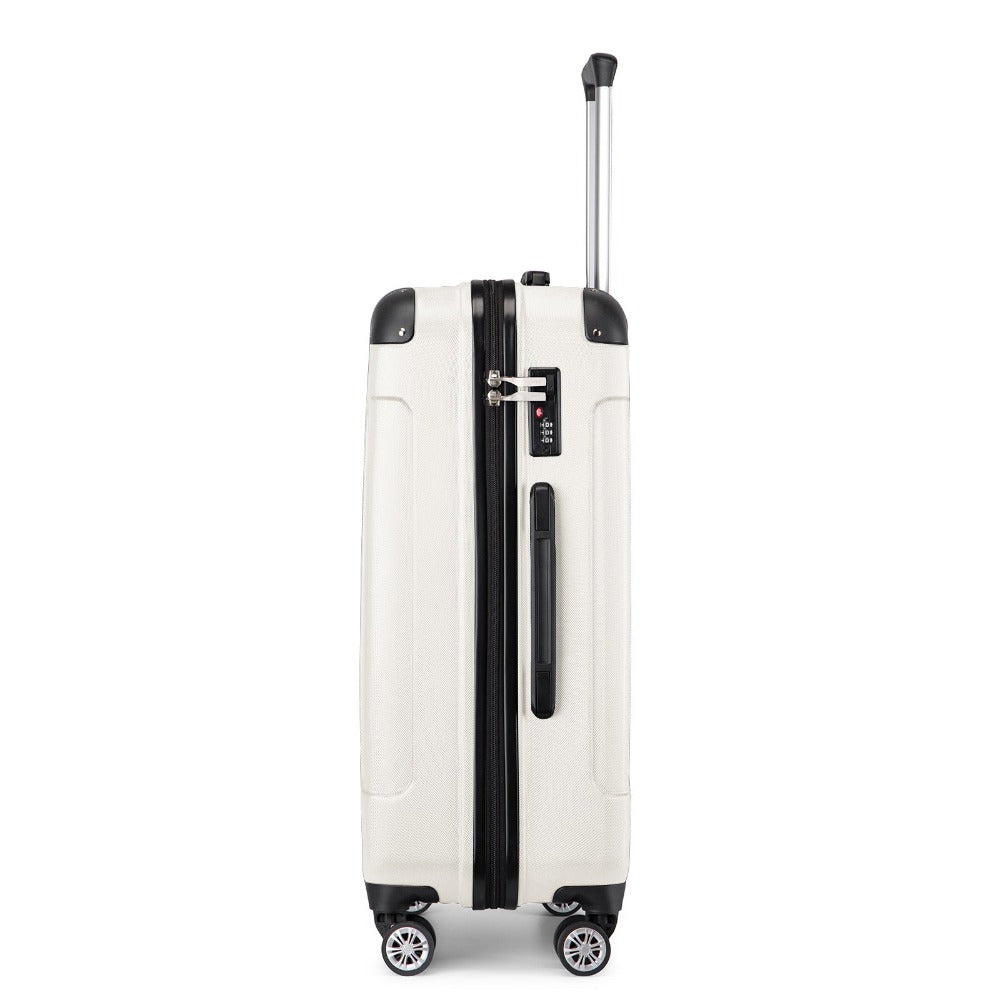 Juego de 3 maletas beige con diseño de panda, equipaje rígido de ABS para camping con ruedas giratorias y cerradura de combinación, regalo para la vuelta al cole, Black Friday, Día de Acción de Gracias y Navidad