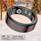 Anillo Inteligente GWENLANDFashion - Conexión Inalámbrica, Gestión de Fitness y Sueño, Capacidad de Batería 15mAh (Talla 8) / 18mAh (Talla 9-13), Fotografía de Ondas, Múltiples Modos Deportivos, Material de Acero Inoxidable - Ideal para la Vida Diaria, Fi