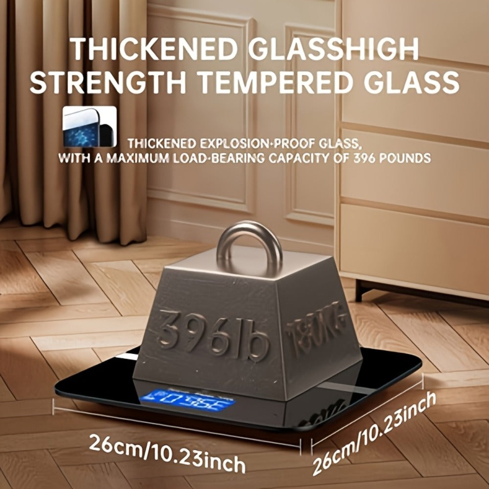 Báscula Electrónica de Peso, Báscula Digital para Baño de 179,62 kg, Báscula de Alta Precisión con Pantalla LCD de Alta Definición y Visualización de Temperatura (Intercambiable entre KG y Escala), Plataforma Ultra Ancha, Pesaje Electrónico de Alta Precis