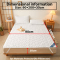 1 Protector de colchón acolchado impermeable, funda de colchón transpirable con correas elásticas para cubre cama (sin funda de almohada), topper de colchón antideslizante para todas las estaciones