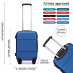 1 pieza de maleta de cabina de 20 pulgadas (55 cm) de ABS prémium con candado de combinación seguro para viajes sin esfuerzo, regreso a clases, regalo de vacaciones