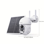 XIAOVV P6 1080P HD Cámara de Seguridad Solar Inalámbrica Wifi de 2.4Ghz con PTZ de 360 Grados, Vigilancia Doméstica a Batería, con Detección de Movimiento, Visión Nocturna a Color y Audio Bidireccional