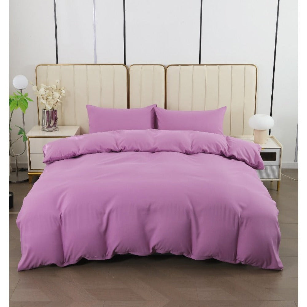 Juego de funda nórdica para cama 90-180 | Poliéster microfibra Incluye 1 funda de edredón y 1 funda de almohada (50×75 cm). Diseño liso, elegante y versátil. La funda de edredón puede utilizarse como colcha o sábana