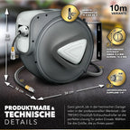TRESKO® Carrete Automático para Manguera de Aire | Enrollador de Manguera de Aire de 1/4" | Soporte Automático para Manguera Montado en la Pared
