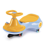 Cochecito con pedales oscilantes, juguete para montar tipo columpio 2 en 1, protección antivuelco, capacidad de 150 lb para niños y niñas de 3+ años, regalo ideal para festividades/cumpleaños (morado/amarillo/azul)
