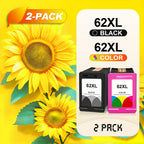Cartuchos de tinta compatibles con HP 62XL/62, aptos para impresora, funcionan con HP Envy 5540/5640/7640, OfficeJet 5740/5741/5745, 8000/8040, recarga de tóner tricolor y , para impresoras HP 200/250/258, cartucho de tinta de repuesto para ahorrar costos