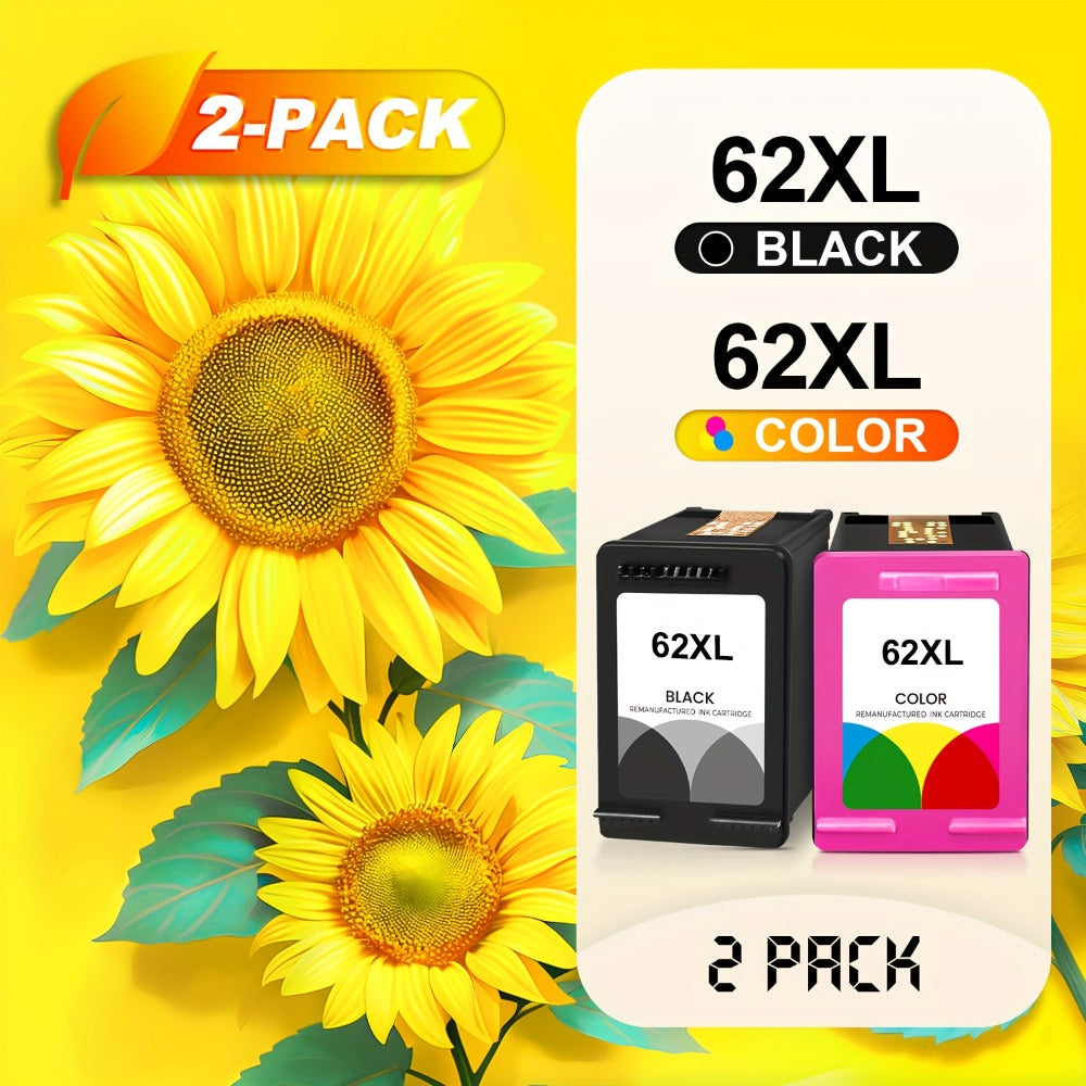Cartuchos de tinta compatibles con HP 62XL/62, aptos para impresora, funcionan con HP Envy 5540/5640/7640, OfficeJet 5740/5741/5745, 8000/8040, recarga de tóner tricolor y , para impresoras HP 200/250/258, cartucho de tinta de repuesto para ahorrar costos