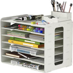 Organizador de papel para álbumes de recortes de varios tamaños, carpeta de almacenamiento clasificadora de archivos de 12 niveles, estante de escritorio para papel de scrapbooking, apto para oficina en casa, tamaño grande/mediano/pequeño, almacenamiento