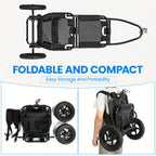 Remolque de carga para bicicleta, remolque 2 en 1 para bicicleta, carrito de compras, carretilla, marco de acero de aleación, ligero y plegable con neumáticos de aire de 30 cm, capacidad de carga de 20 kg