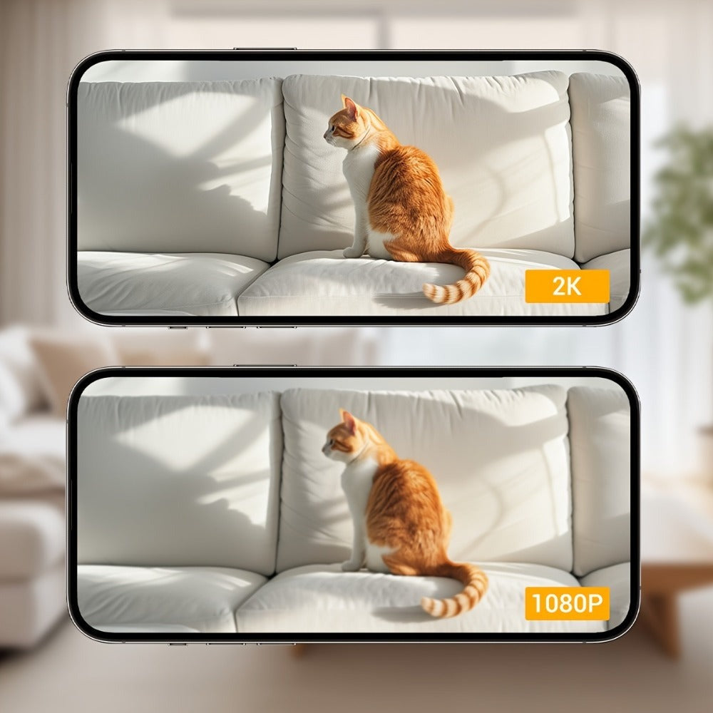 2 unidades BoyKeep Cámara Inteligente WiFi 5g/2.4ghz, Monitor de Seguridad Interior de Alta Definición, Cámara de Seguridad Especial para Mascotas, Vigilancia Panorámica 360°, Visión Nocturna, Llamadas Bidireccionales, Almacenamiento en la Nube