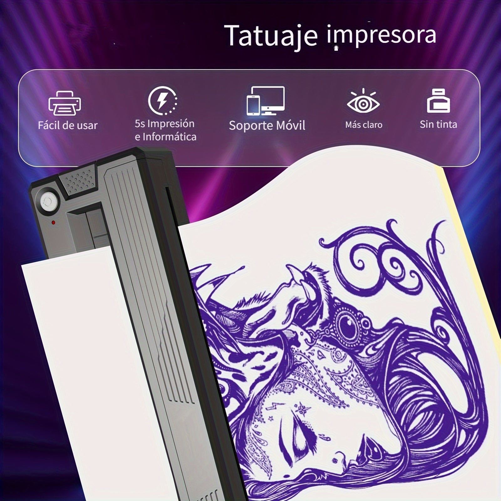 Impresora térmica inalámbrica para tatuajes para artistas y estudios profesionales