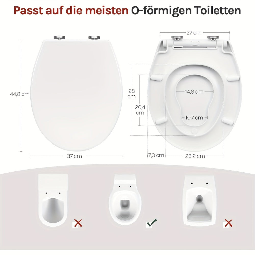 Tapa de inodoro de cierre suave 1pc | Baño, recambio e instalación rápida