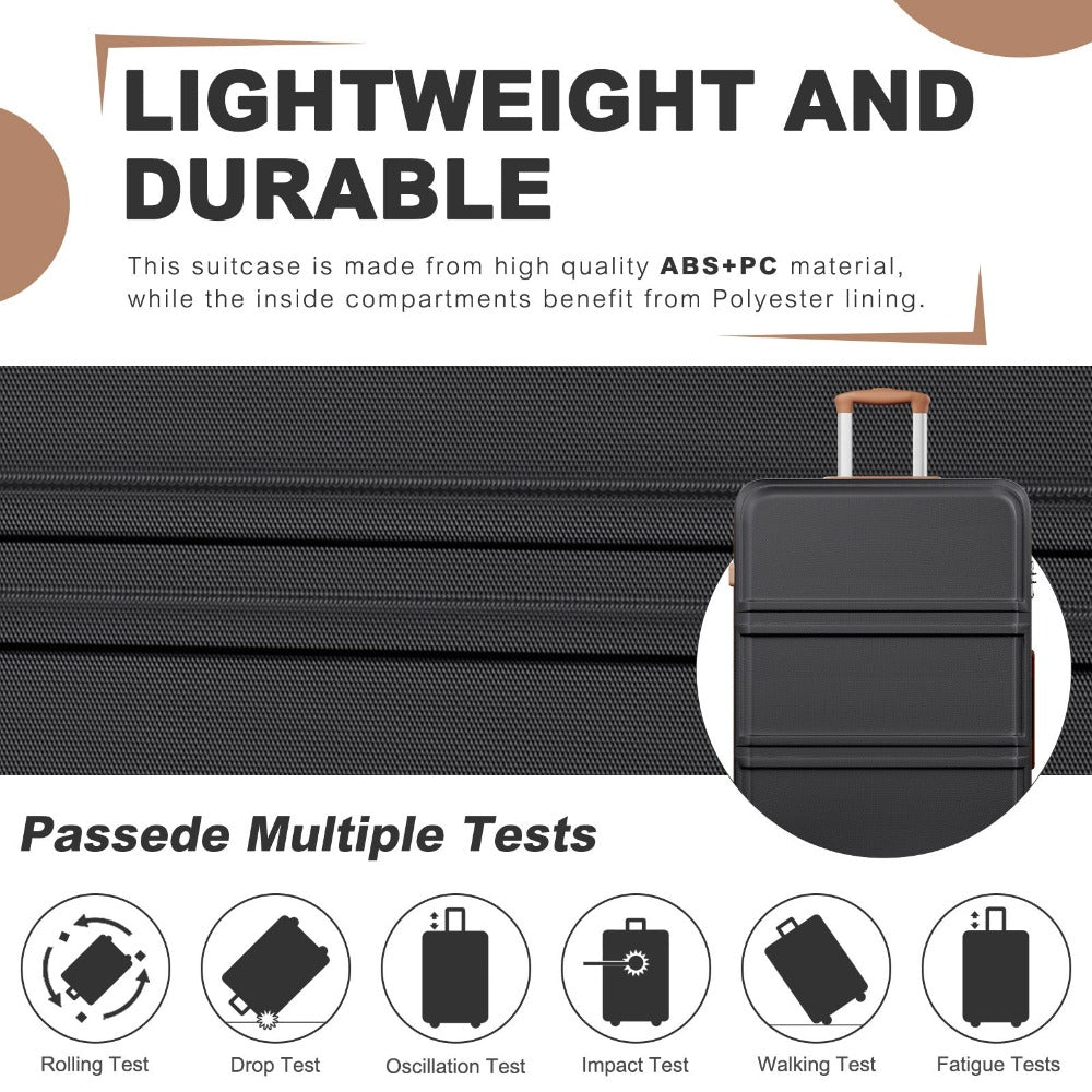 Kono ABS+PC Maleta Extra Grande de 32 Pulgadas, Diseño Horizontal Esculpidor, Equipaje Rígido con Ruedas y Mango Telescópico