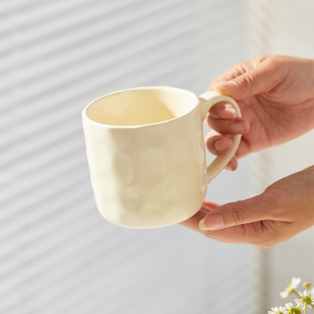 4 piezas, 360 ml, Ø 8,5 cm, juego de vajilla de cerámica, tazas de vidrio, tazas de café, tazas, tazas de té, vasos de jugo, para 4 personas, adecuado para familias, restaurantes, cafeterías, fiestas, cerámica de alta calidad, fácil de limpiar, utensilio