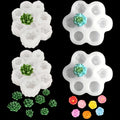 4 Piezas de Moldes de Silicona, Moldes 3D de Flores y Suculentas, Moldes para Velas DIY, Moldes en Forma de Flor de Cactus para Jabón Aromático, Cera y Resina