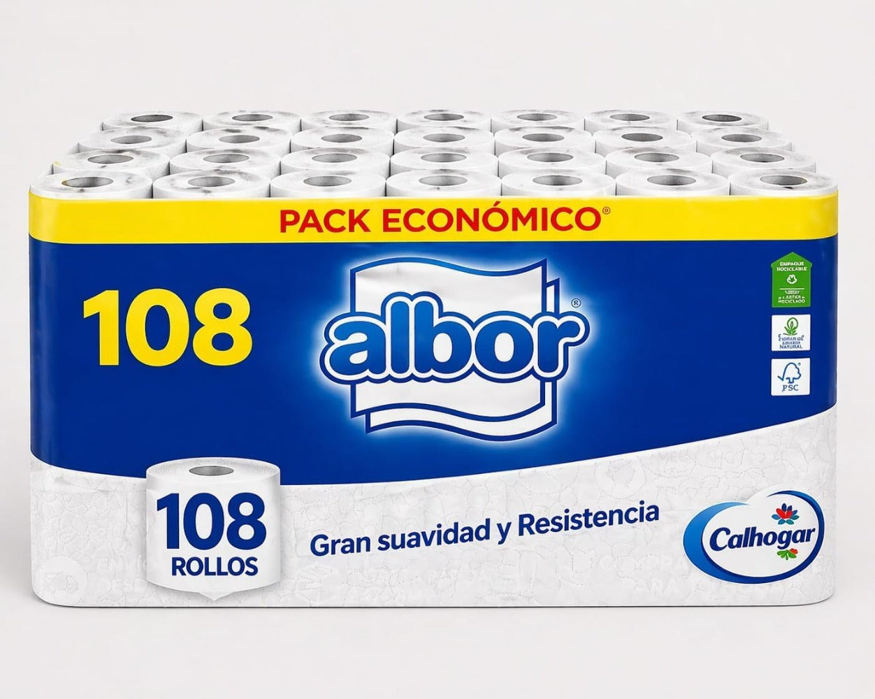 Colhogar albor , Ahorro XXL 108 Rollos Papel Higiénico WC - Olvídate de Comprar por Meses