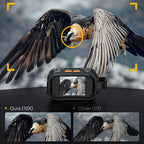 Binoculares de Visión Nocturna - Cámara con Zoom Digital 10X, Alcance de 800m, USB/Recargable, Pantalla Grande de 2.8", Binoculares HD Profesionales de Viaje de Aventura, Binoculares Portátiles Ligeros de Mano para Adultos - Ideales para Caza, Camping y V