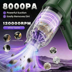 Aspiradora Inalámbrica Tres En Uno de Alta Potencia, Capaz de Aspirar, Extraer Aire y Soplar. Ideal para el Coche y el Hogar, con una Batería de Larga Duración. Recoge Eficazmente Polvo, Detritos y Pelo de Mascotas, Mientras Extrae