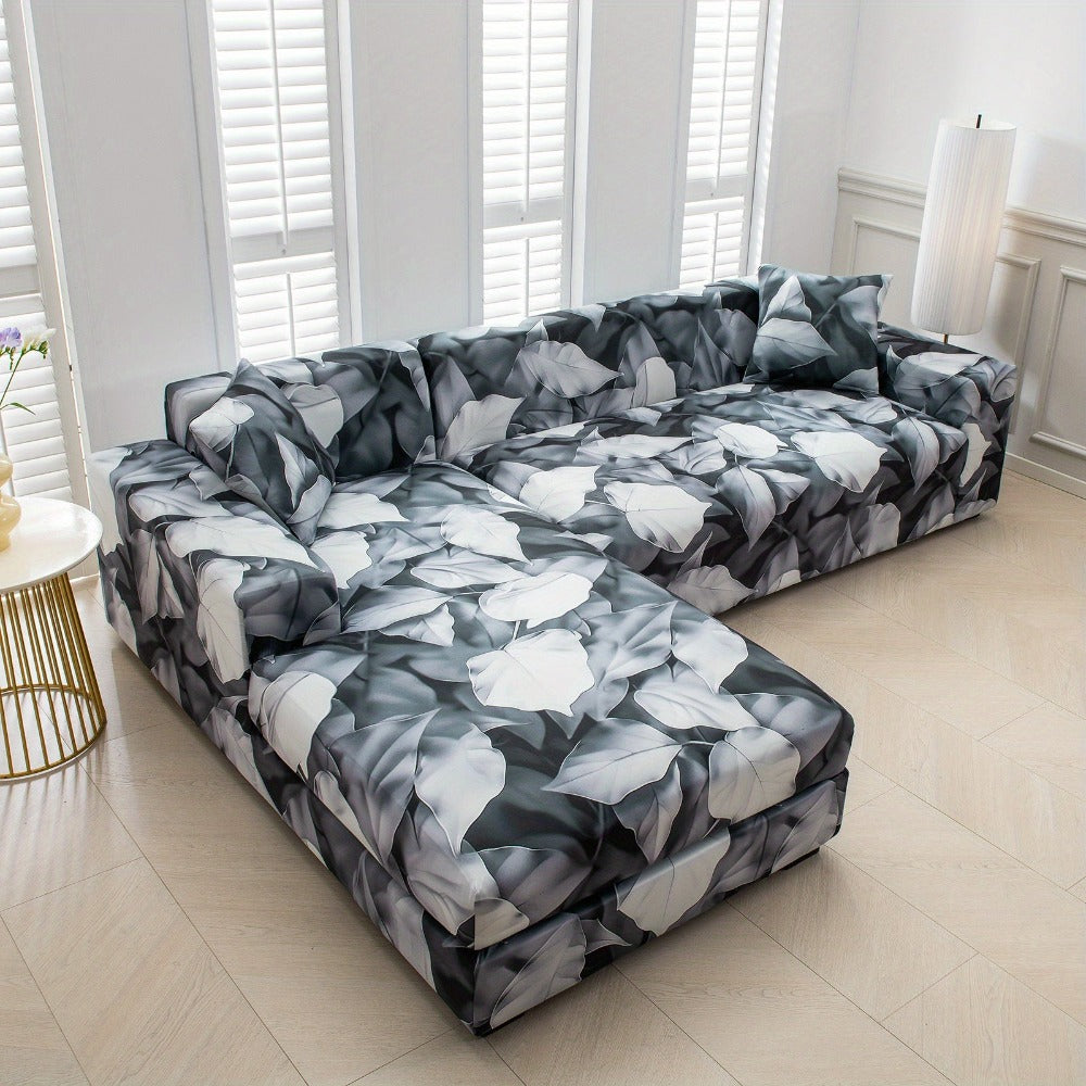 Funda para sofá en forma de L con impresión 5D para 3+3 plazas con 2 fundas de almohada - Tejido suave como la leche, fundas protectoras duraderas y elegantes para sala de estar, perfectas para sofás seccionales