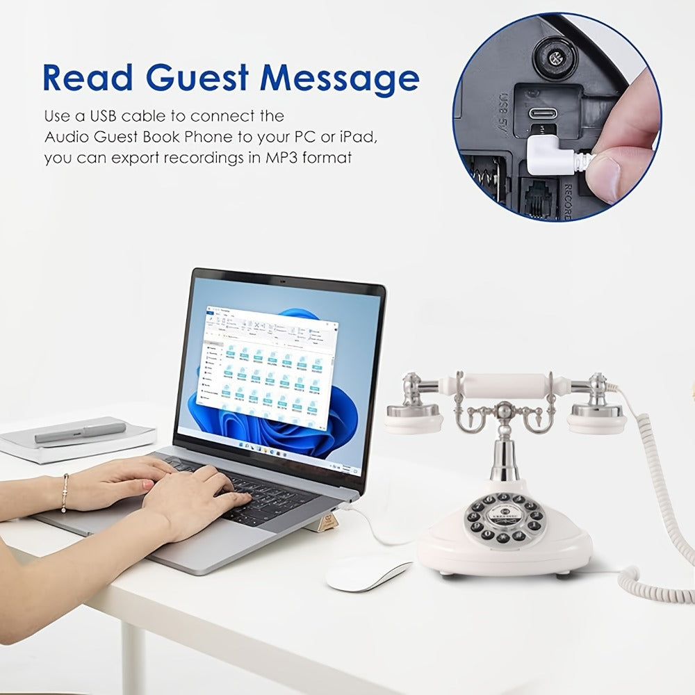 1 Teléfono de Audio Único para Libro de Visitas - Grabar Mensajes de Voz, Dejar Deseos Sentidos, Teléfono Original para Libro de Visitas para Bodas, Fiestas, Reuniones - Guarda Recuerdos para Siempre