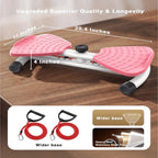 Equipo de fitness giratorio de cintura para uso doméstico, quemador de grasa abdominal, equipado con bandas de resistencia, tabla de ejercicios silenciosa y antideslizante para entrenamiento de core, piernas y glúteos (capacidad de peso 136 kg - rosa - mo