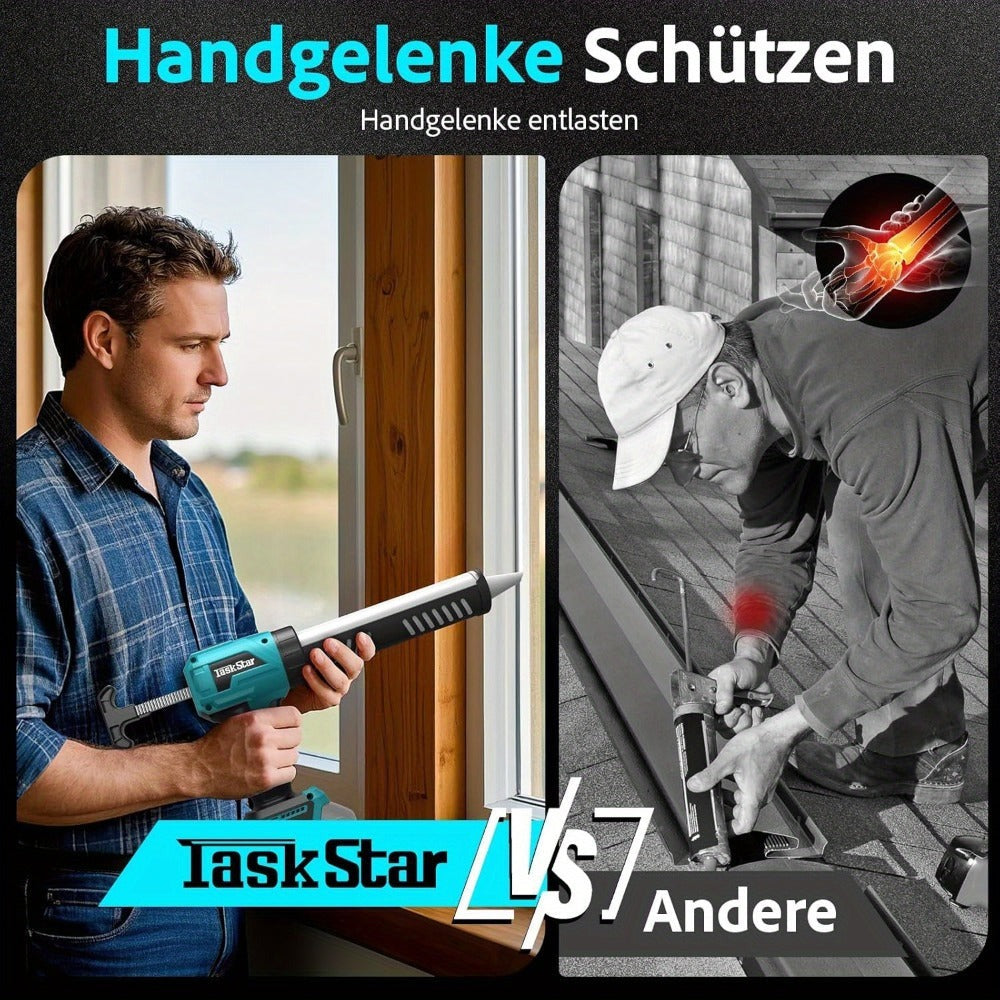 Pistola de cartuchos eléctrica compatible con batería Makita de 18V, para decoración del hogar con 4 velocidades ajustables, jeringa de silicona profesional para batería para cartuchos de 300ml (sin batería)