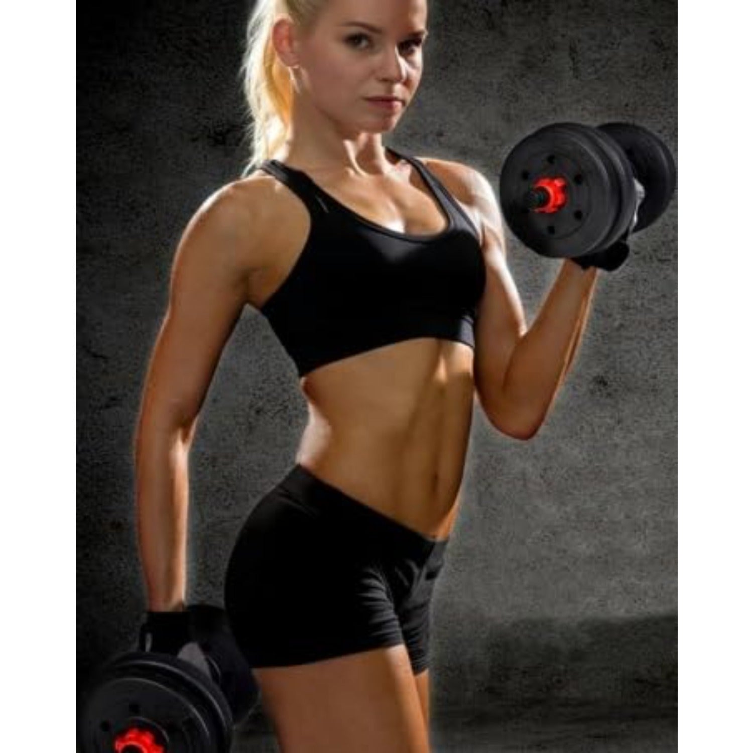 Mancuernas ajustables de 10/15/20/30/40 kg, juego de pesas multiusos con barras rectas y mangos antideslizantes, pesas ajustables para culturismo y fitness en el gimnasio en casa.