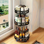 Organizador de Cocina Giratorio 360 Grados - Estante Metálico para Especias con Contenedores de Almacenamiento para Condimentos, Aceites y Vinagre - Opciones de Doble/Triple Capa