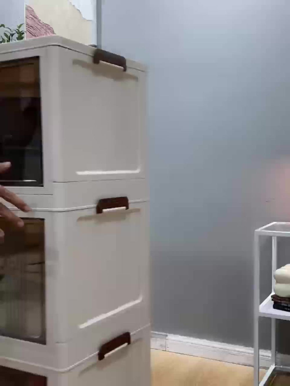 88Cm Arcenes de Almacenamiento Plegables Extra Grandes de 1/3/4/5 Niveles con Tapas, Contenedores de Plástico Apilables con Ruedas, Organizador Plegable para Armario, Dormitorio, Oficina, Cocina y Más - Casilleros de Almacenamiento Plegables y Decoración