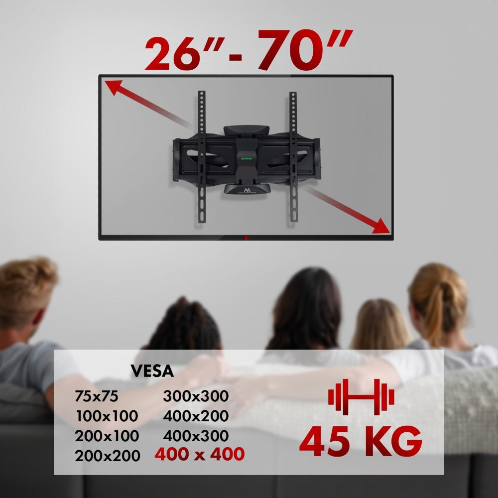 Soporte de TV Universal de 26-70 Pulgadas Maclean MC-781 Negro Hasta 45Kg