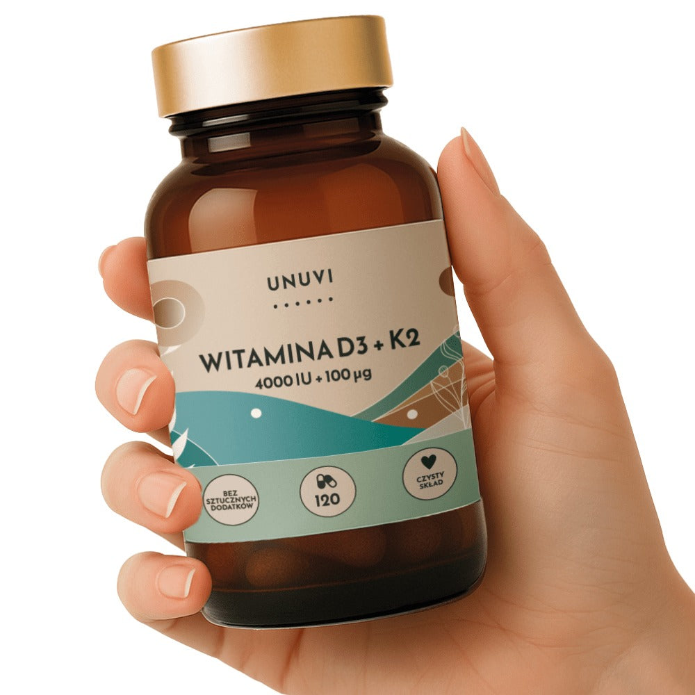Vitamina D3 4000 IU + K2 MK7 100 Mcg FORTE - 120 Cápsulas Suplemento Dietético UNUVI