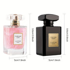 LASTAR Juego de 2 botellas de Eau de Parfum para mujer, 55 ml de perfume Shimmy Pink con delicado aroma floral, 55 ml de elegante botella negra con aroma  y especiado, fragancia de larga duración, regalos de Navidad/Año Nuevo (paquete de 2)