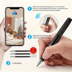 Cámara WIFI en Forma de Bolígrafo con Detección de Movimiento - Cámara 1080P, Dispositivo para Grabación de Exámenes, Lente 100°, Control Remoto por APP, Compatible con Tarjeta de Memoria 256GB y Batería 250mAh