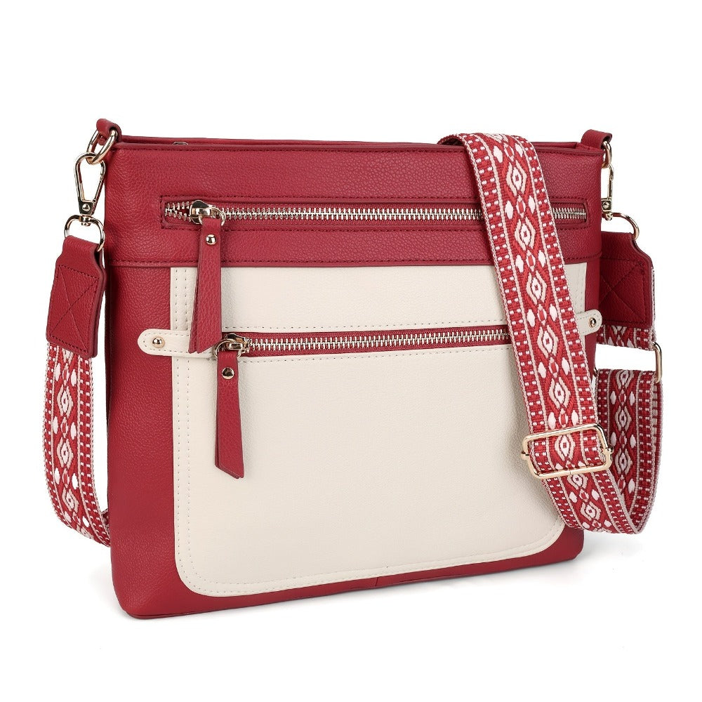 Bolso de Mujer de Patchwork a la Moda con Combinación de Colores, Gran Capacidad y Múltiples Bolsillos, Bandolera Estilosa y Versátil, de Alta Calidad para el Uso Diario, Bolso Cruzado, Cartera, Funda para Teléfono