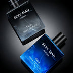 Set de Perfumes de 3 Opciones (Paquete de 2) (2 X 55 ml/1.8 oz) | Botellas con Degradado Negro/Azul | Aroma a Bergamota y Cuero | Perfecto para Inauguración de Casa y Uso Personal