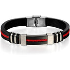 Pulsera para Hombres de JewelryWe, Brazalete de Malla Cruzada Clásica, Pulsera de Silicona, Tamaño Ajustable
